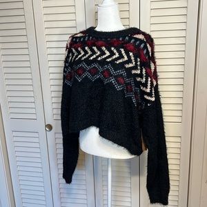 NWT FRYE 1X boho funky cropped knit sweater with gorgeous accents!